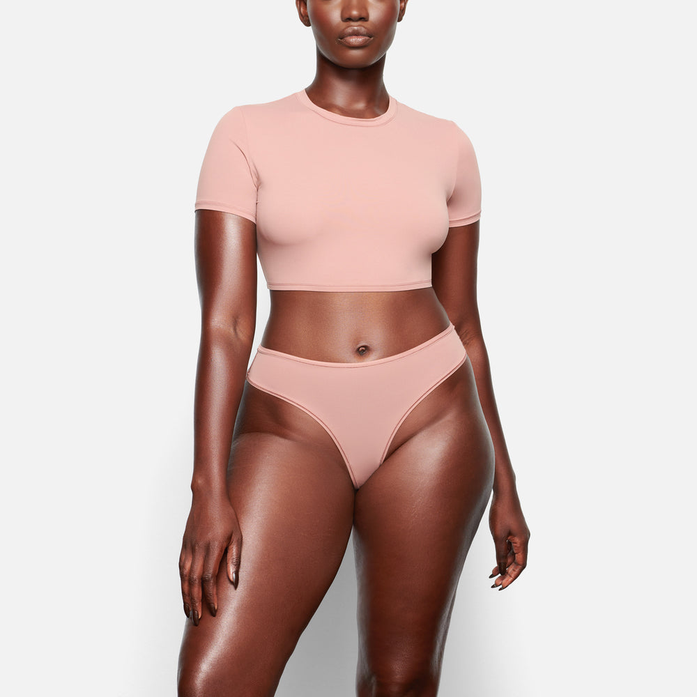 Skims FITS EVERYBODY SUPER CROPPED T-shirt Roze | TQB-248357