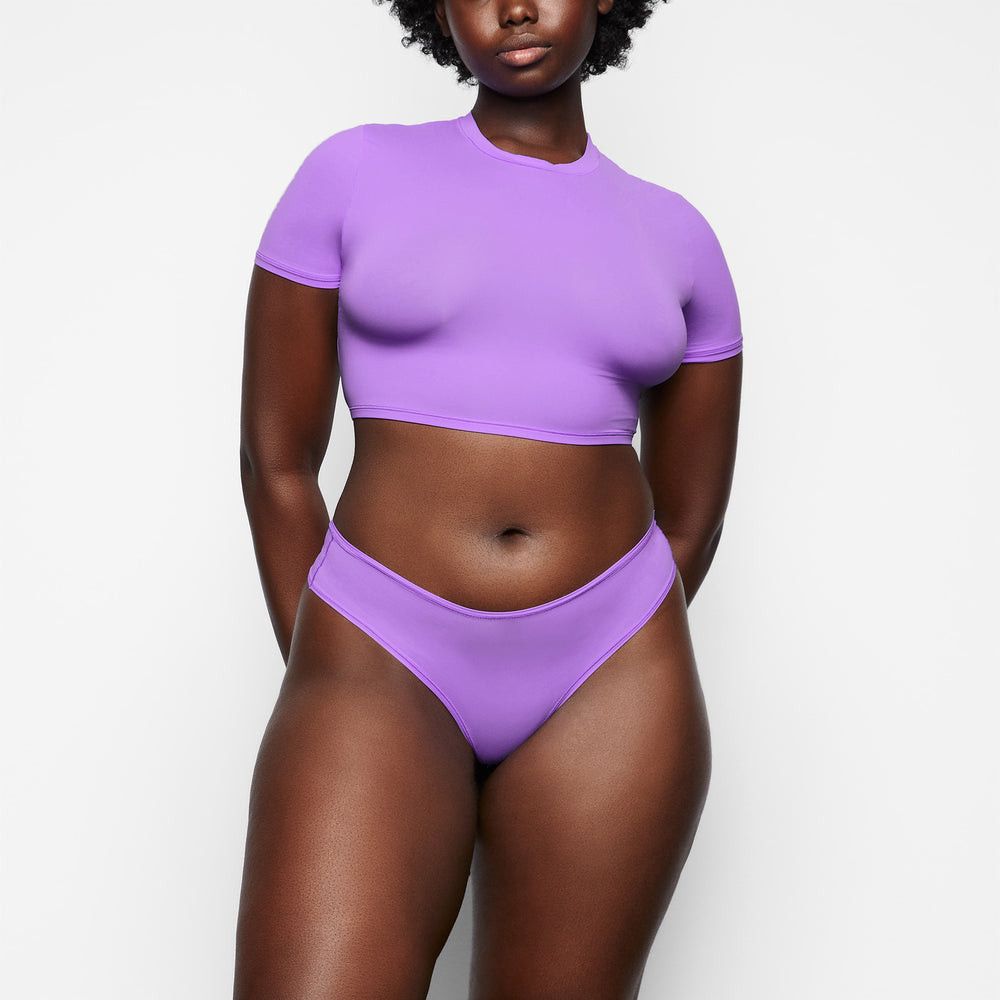 Skims FITS EVERYBODY SUPER CROPPED T-shirt Paars | TRV-092481