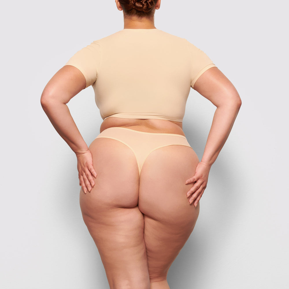 Skims FITS EVERYBODY SUPER CROPPED T-shirt Bruin | WSE-239718