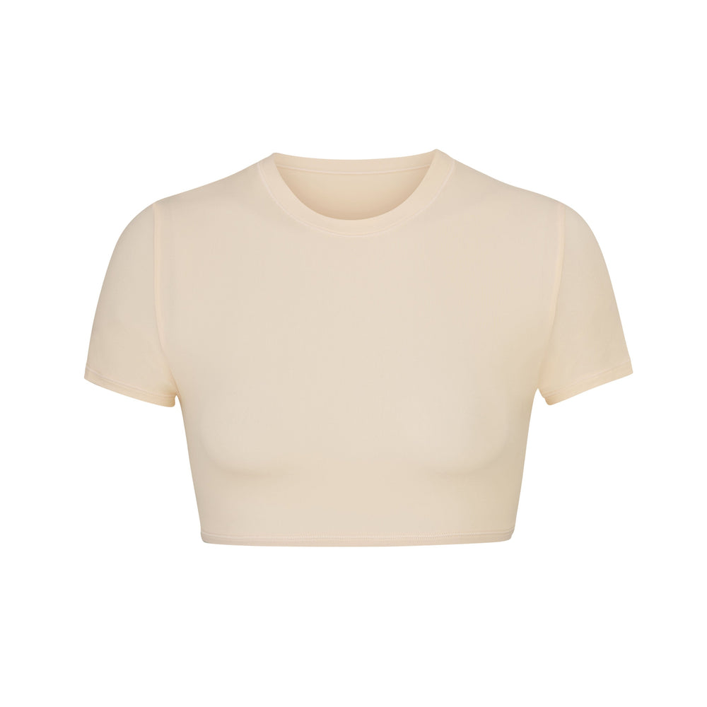 Skims FITS EVERYBODY SUPER CROPPED T-shirt Bruin | WSE-239718