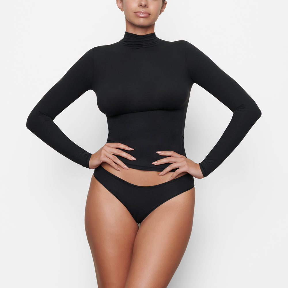 Skims FITS EVERYBODY TURTLENECK T-shirt Zwart | GHY-950216