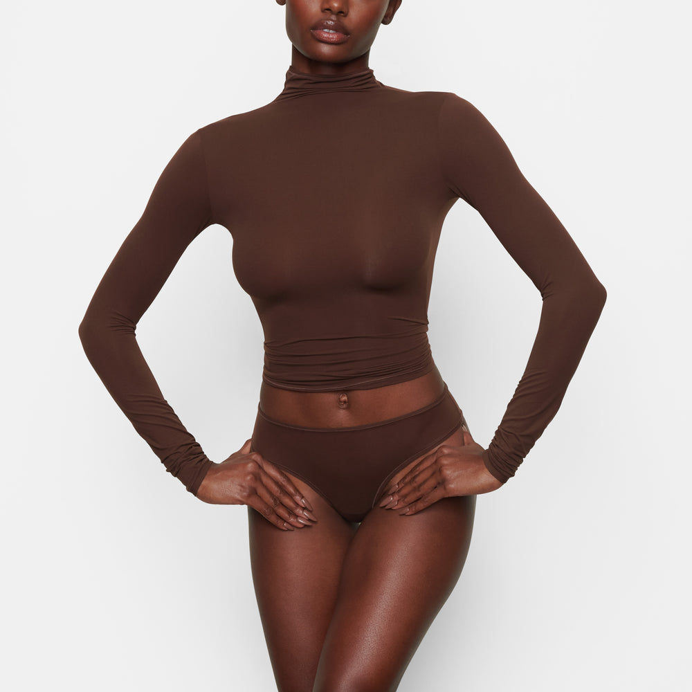 Skims FITS EVERYBODY TURTLENECK T-shirt Chocola | UNZ-940836