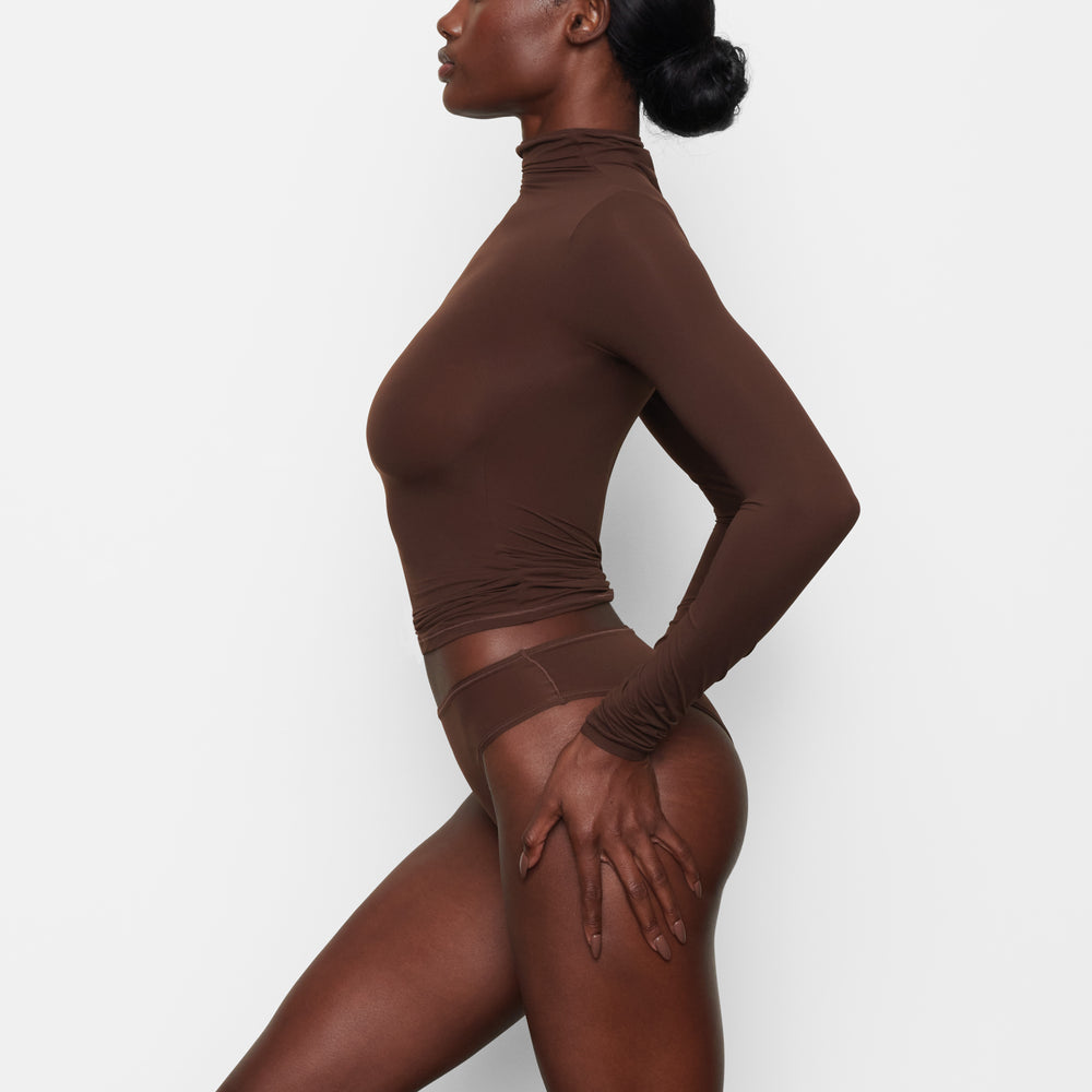 Skims FITS EVERYBODY TURTLENECK T-shirt Chocola | UNZ-940836