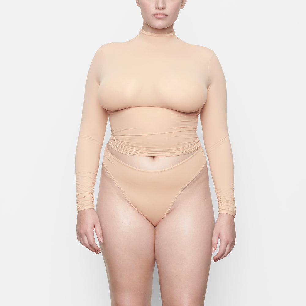 Skims FITS EVERYBODY TURTLENECK T-shirt Beige | ZPL-284076