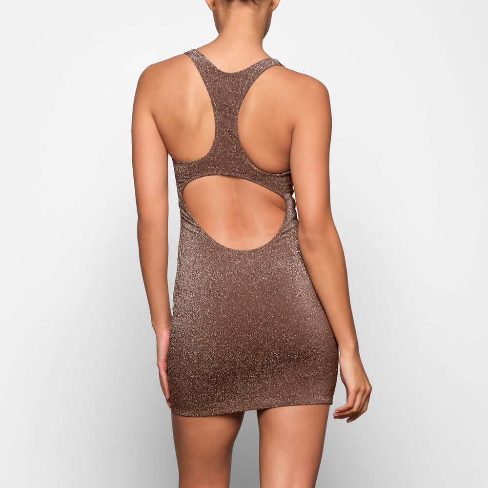 Skims GLITTER SWIM METALLIC Dress Bruin | UPW-039475