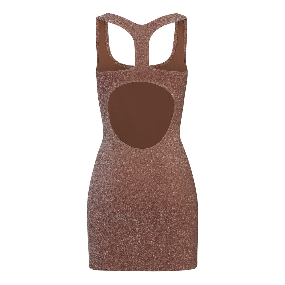 Skims GLITTER SWIM METALLIC Dress Bruin | UPW-039475