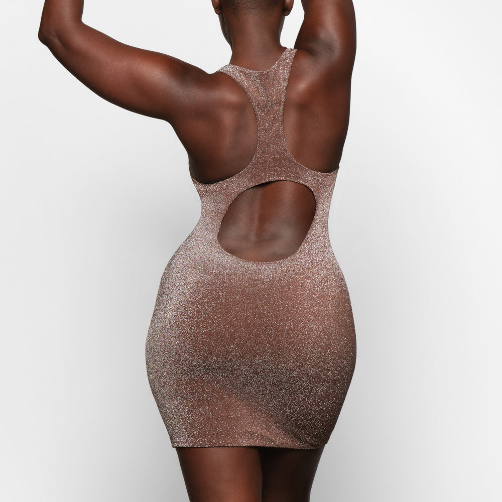 Skims GLITTER SWIM METALLIC Dress Chocola | ZSR-657029