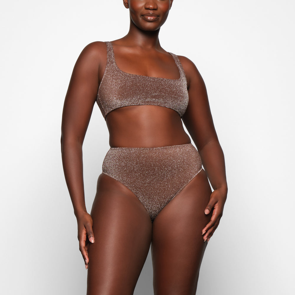 Skims GLITTER SWIM MID WAIST BOTTOM Two Pieces Chocola | MZT-928073