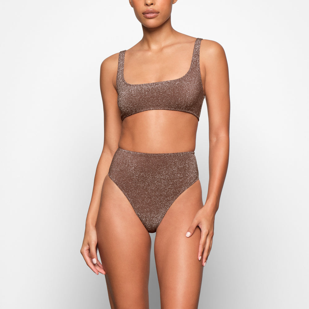 Skims GLITTER SWIM MID WAIST BOTTOM Two Pieces Bruin | SPO-973120