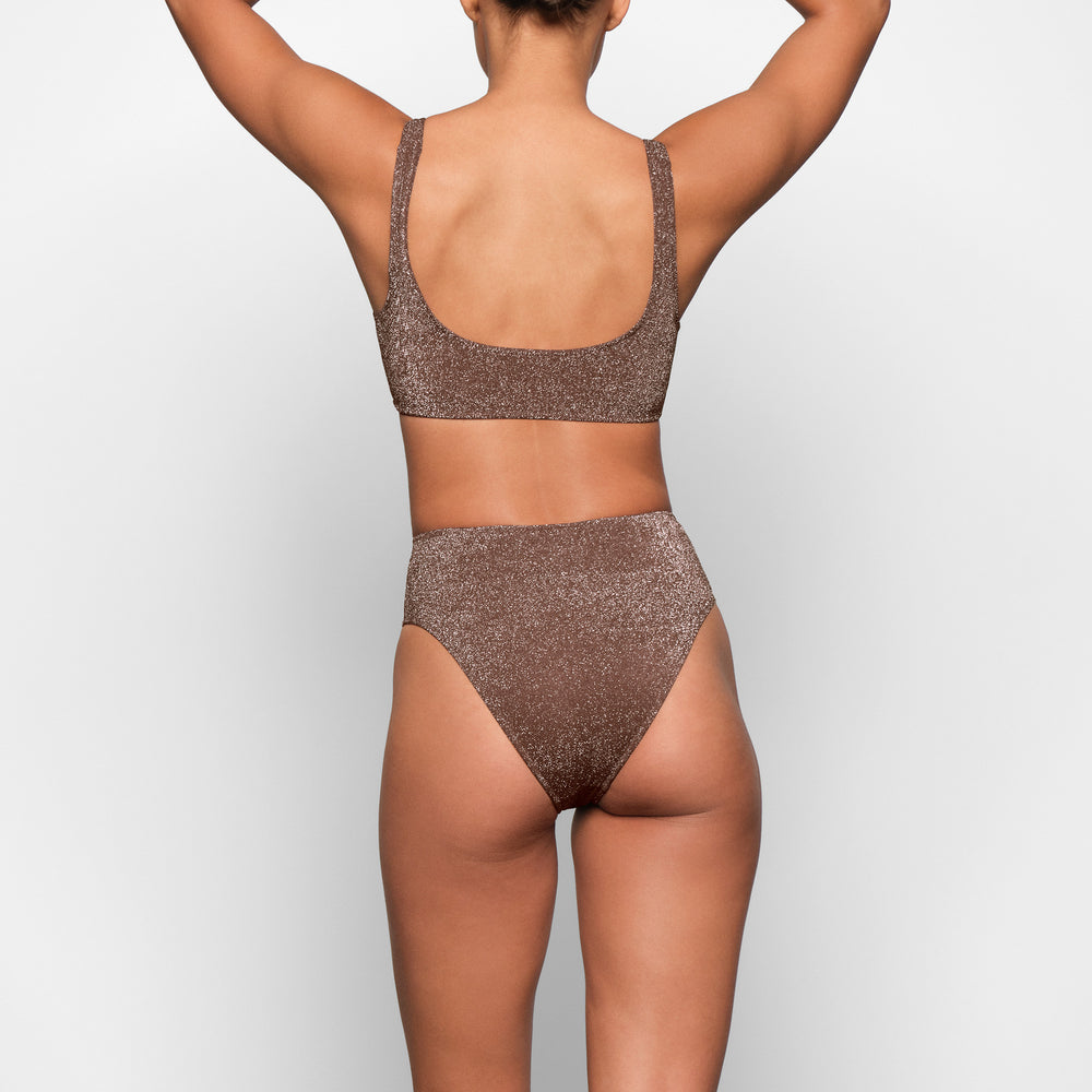 Skims GLITTER SWIM MID WAIST BOTTOM Two Pieces Bruin | SPO-973120