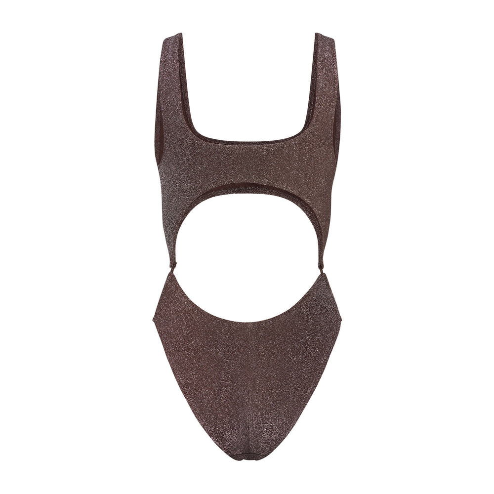 Skims GLITTER SWIM MONOKINI One Piece Chocola | CYW-932175