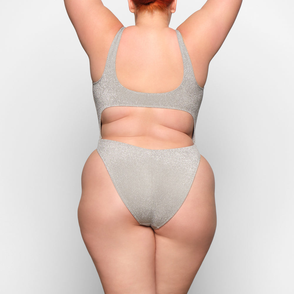 Skims GLITTER SWIM MONOKINI One Piece Grijs | TJX-416093