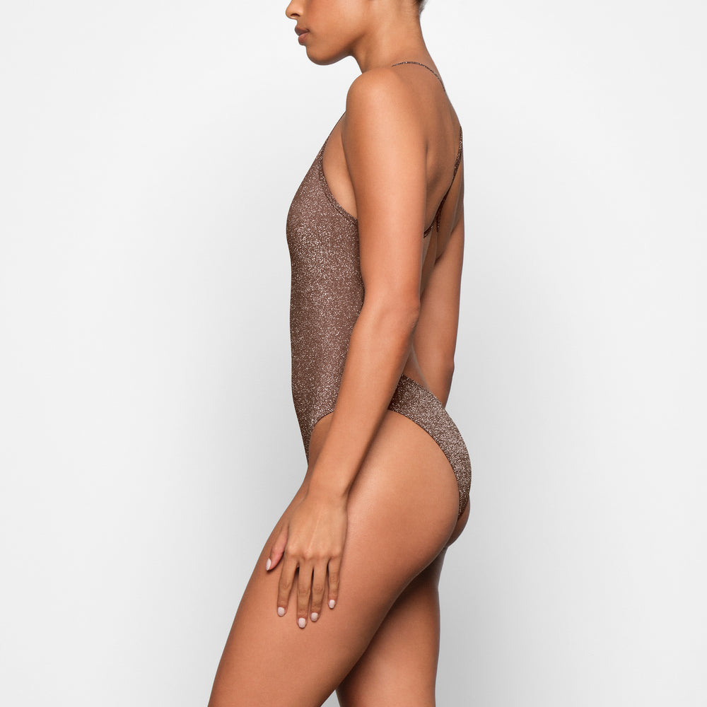 Skims GLITTER SWIM One Piece Bruin | POQ-912680