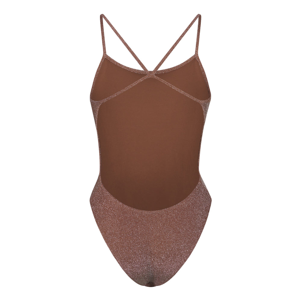 Skims GLITTER SWIM One Piece Bruin | POQ-912680