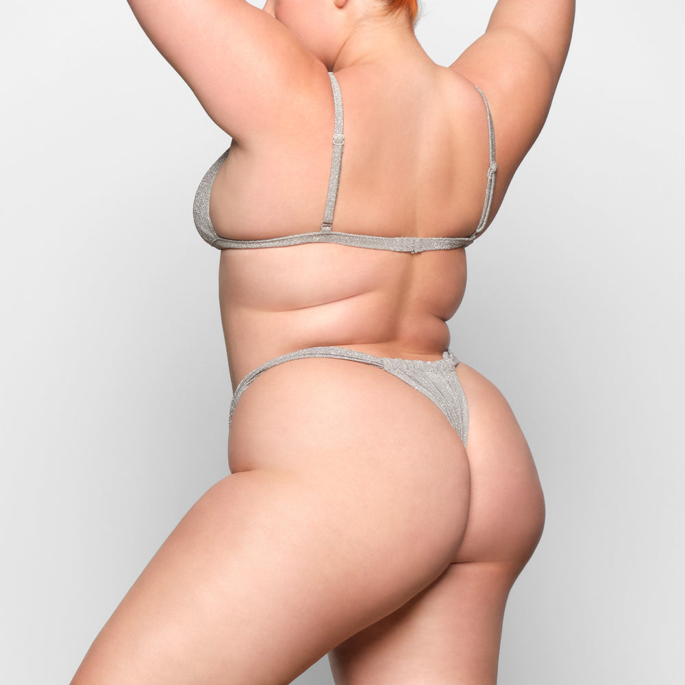 Skims GLITTER SWIM RUCHED BIKINI TANGA Two Pieces Grijs | DCS-270453