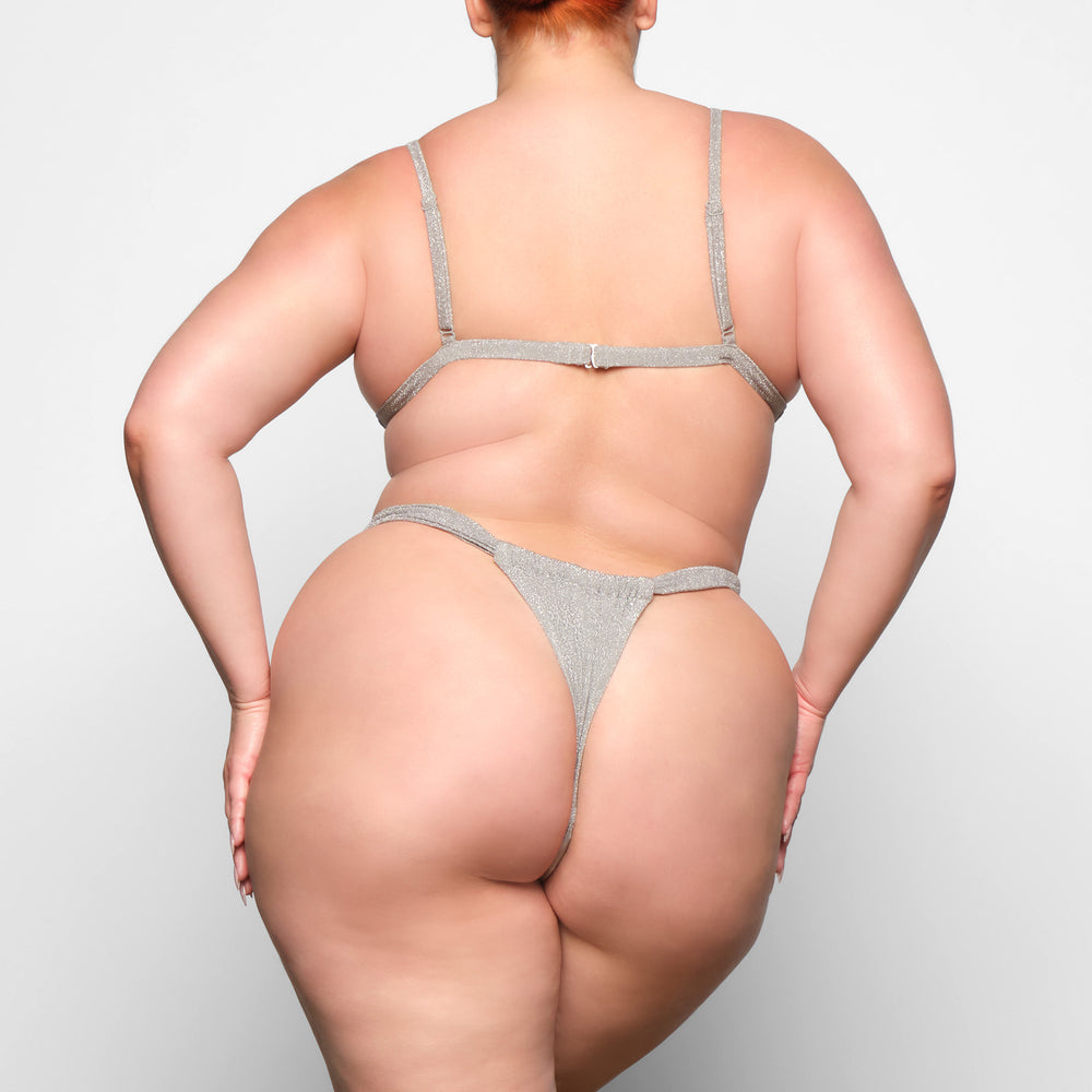 Skims GLITTER SWIM RUCHED BIKINI TANGA Two Pieces Grijs | DCS-270453