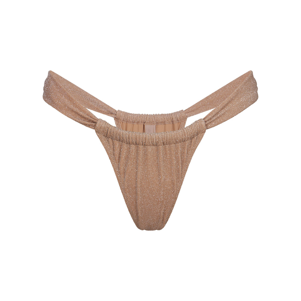 Skims GLITTER SWIM RUCHED BIKINI TANGA Two Pieces Abrikoos | PBQ-153860