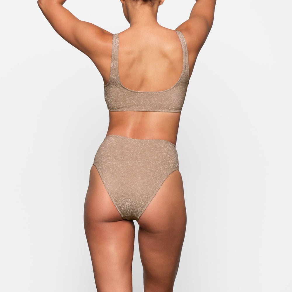 Skims GLITTER SWIM SCOOP BIKINI TOP Two Pieces Abrikoos | SUC-018375