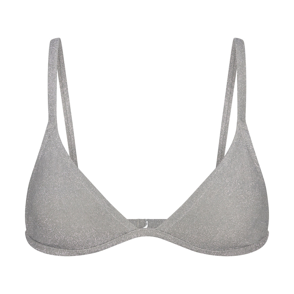 Skims GLITTER SWIM TRIANGLE BIKINI TOP Two Pieces Grijs | MVQ-184692