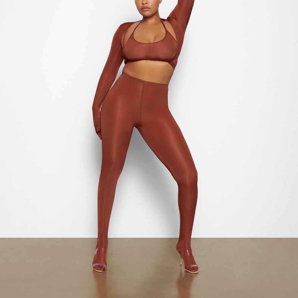 Skims JELLY SHEER FOOTED Leggings Bruin | UVR-902518