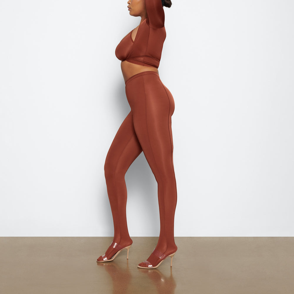 Skims JELLY SHEER FOOTED Leggings Bruin | UVR-902518