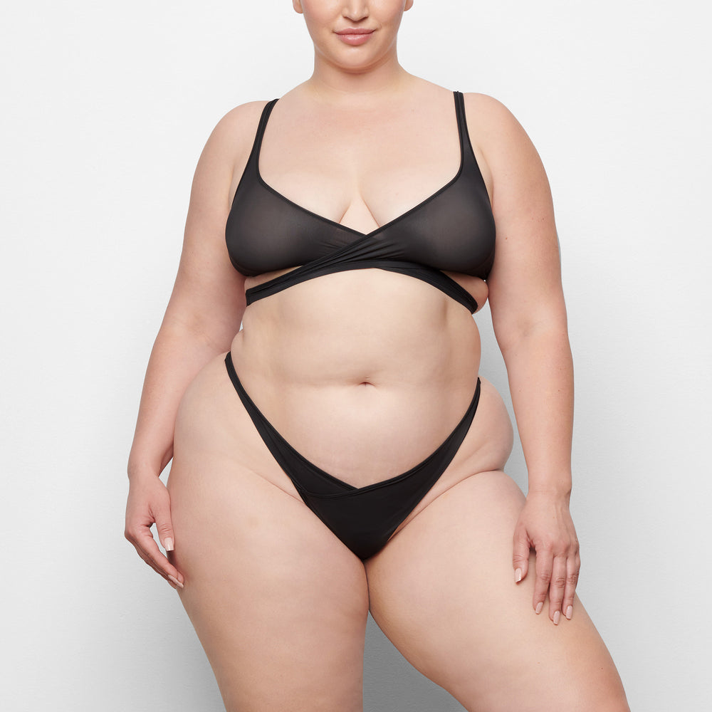 Skims JELLY SHEER HIGH CUT Thong Zwart | BDG-831250