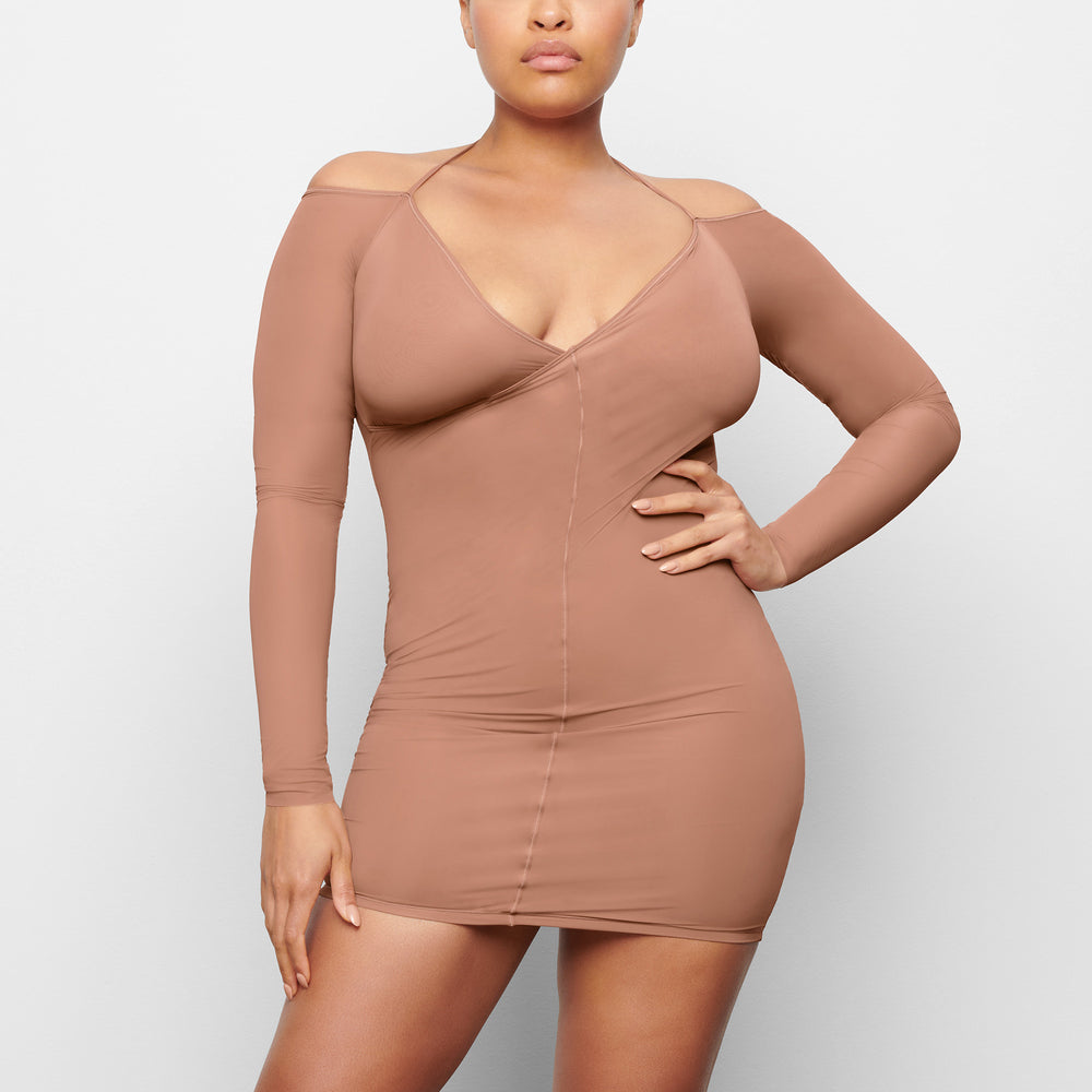 Skims JELLY SHEER OFF THE SHOULDER Dress Abrikoos | BKH-824653
