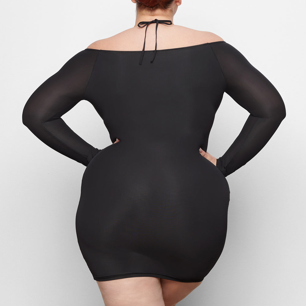 Skims JELLY SHEER OFF THE SHOULDER Dress Zwart | DRT-681057