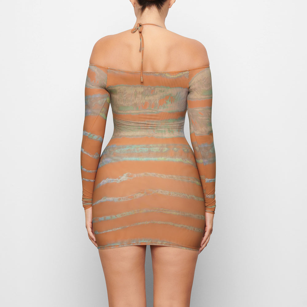 Skims JELLY SHEER OFF THE SHOULDER Dress Bruin | RVZ-825106
