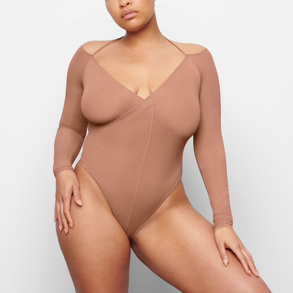 Skims JELLY SHEER Off The Shoulder Bodysuit Abrikoos | DZH-387640