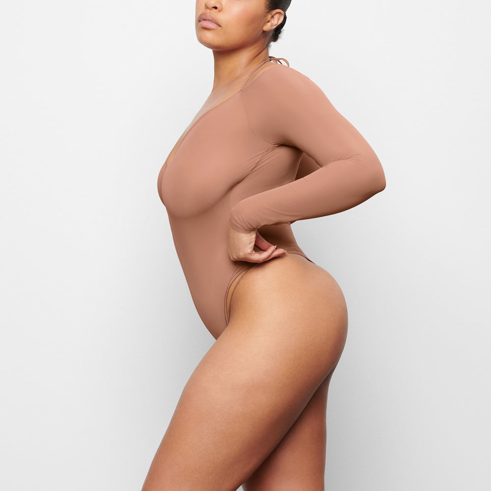 Skims JELLY SHEER Off The Shoulder Bodysuit Abrikoos | DZH-387640