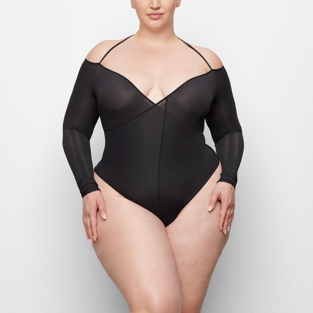Skims JELLY SHEER Off The Shoulder Bodysuit Zwart | JCK-287154