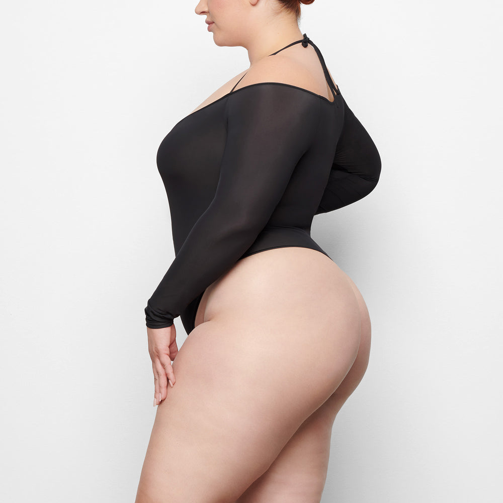 Skims JELLY SHEER Off The Shoulder Bodysuit Zwart | JCK-287154