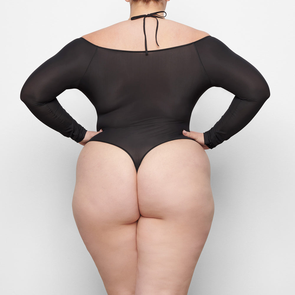 Skims JELLY SHEER Off The Shoulder Bodysuit Zwart | JCK-287154