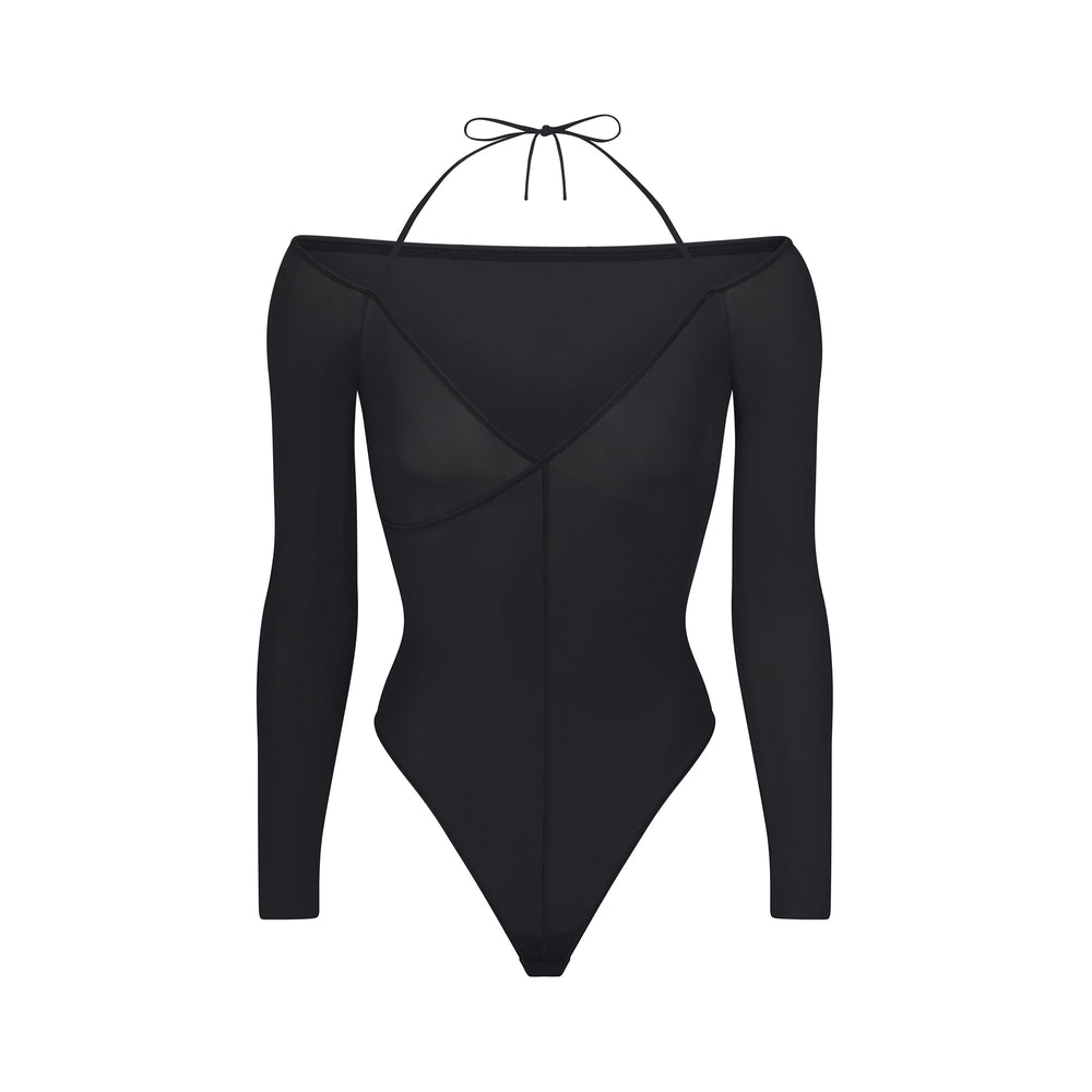 Skims JELLY SHEER Off The Shoulder Bodysuit Zwart | JCK-287154