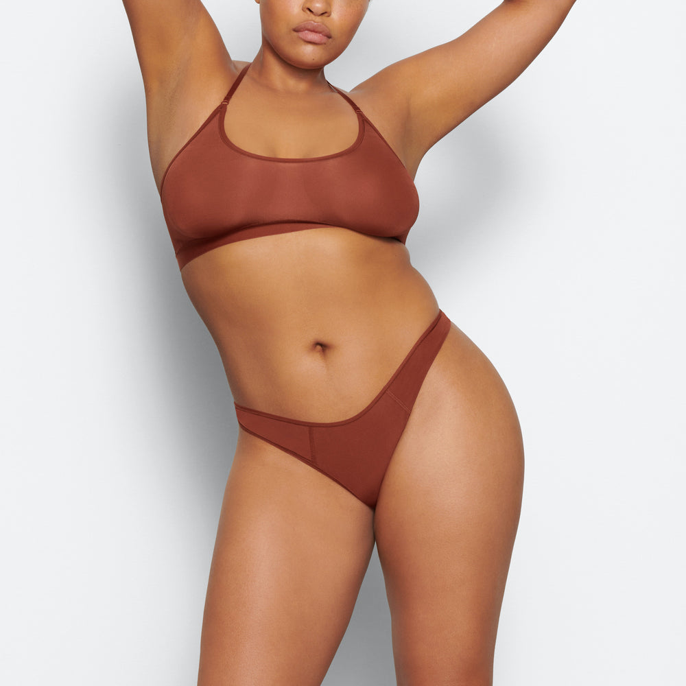 Skims JELLY SHEER SCOOP HALTER Bralette Bruin | HCE-293871