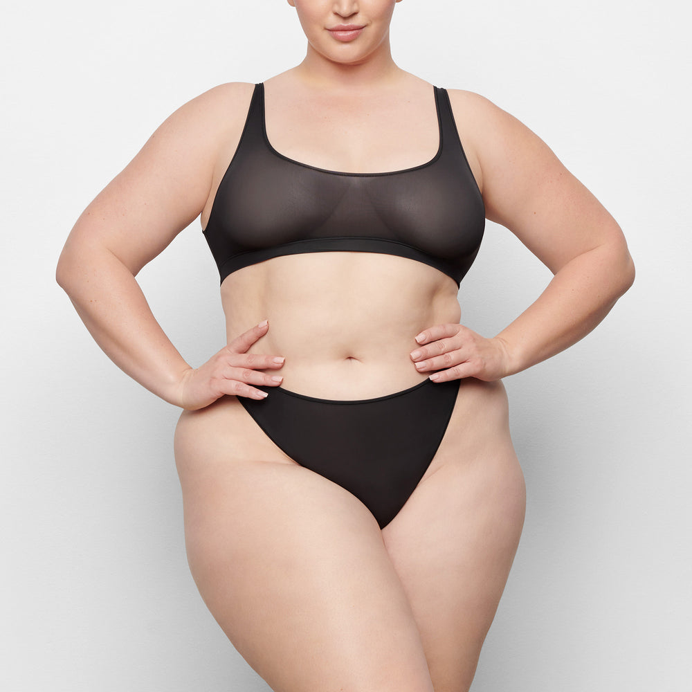 Skims JELLY SHEER SCOOP NECK Bralette Zwart | OLD-639850