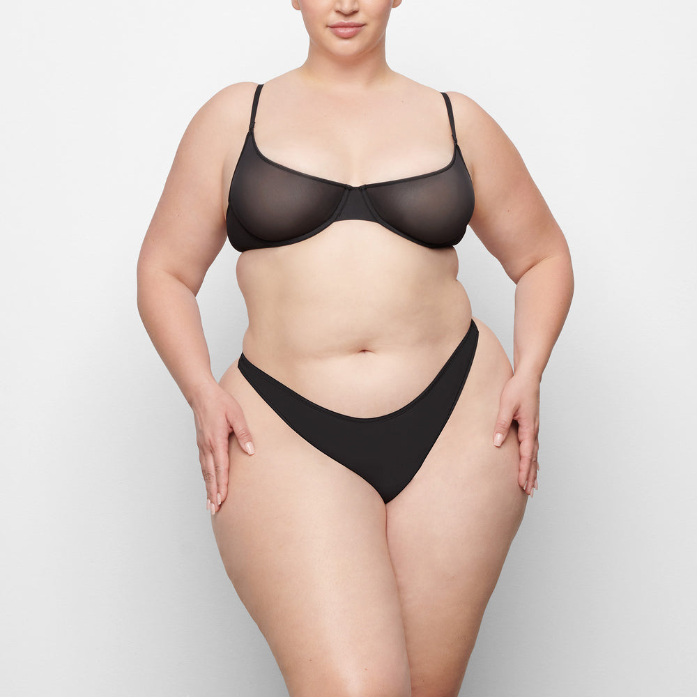 Skims JELLY SHEER UNDERWIRE Scoop Neck Bra Zwart | NWS-592780
