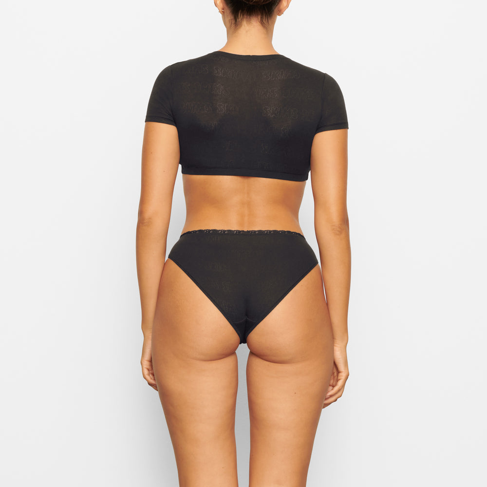 Skims LACE POINTELLE MID RISE Brief Zwart | JEP-704126