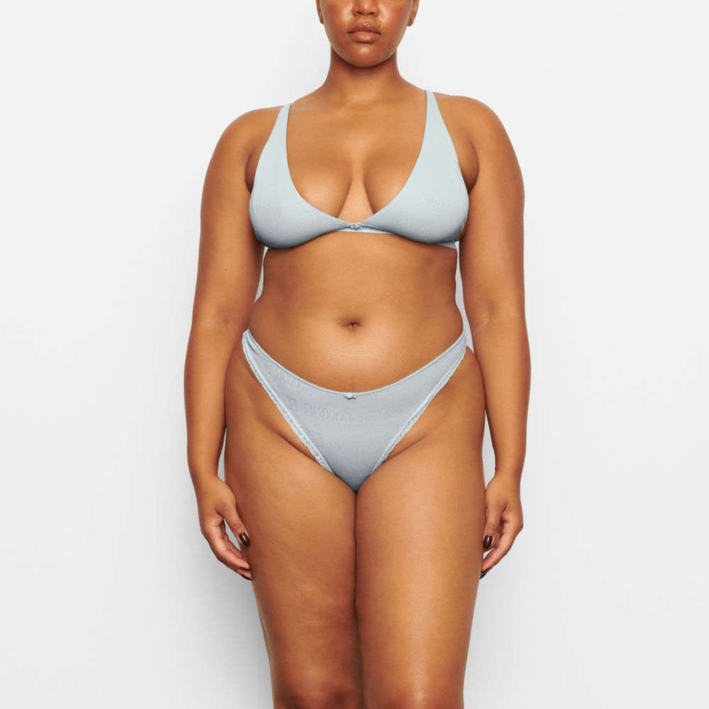 Skims LACE POINTELLE Thong Blauw | KDL-517283
