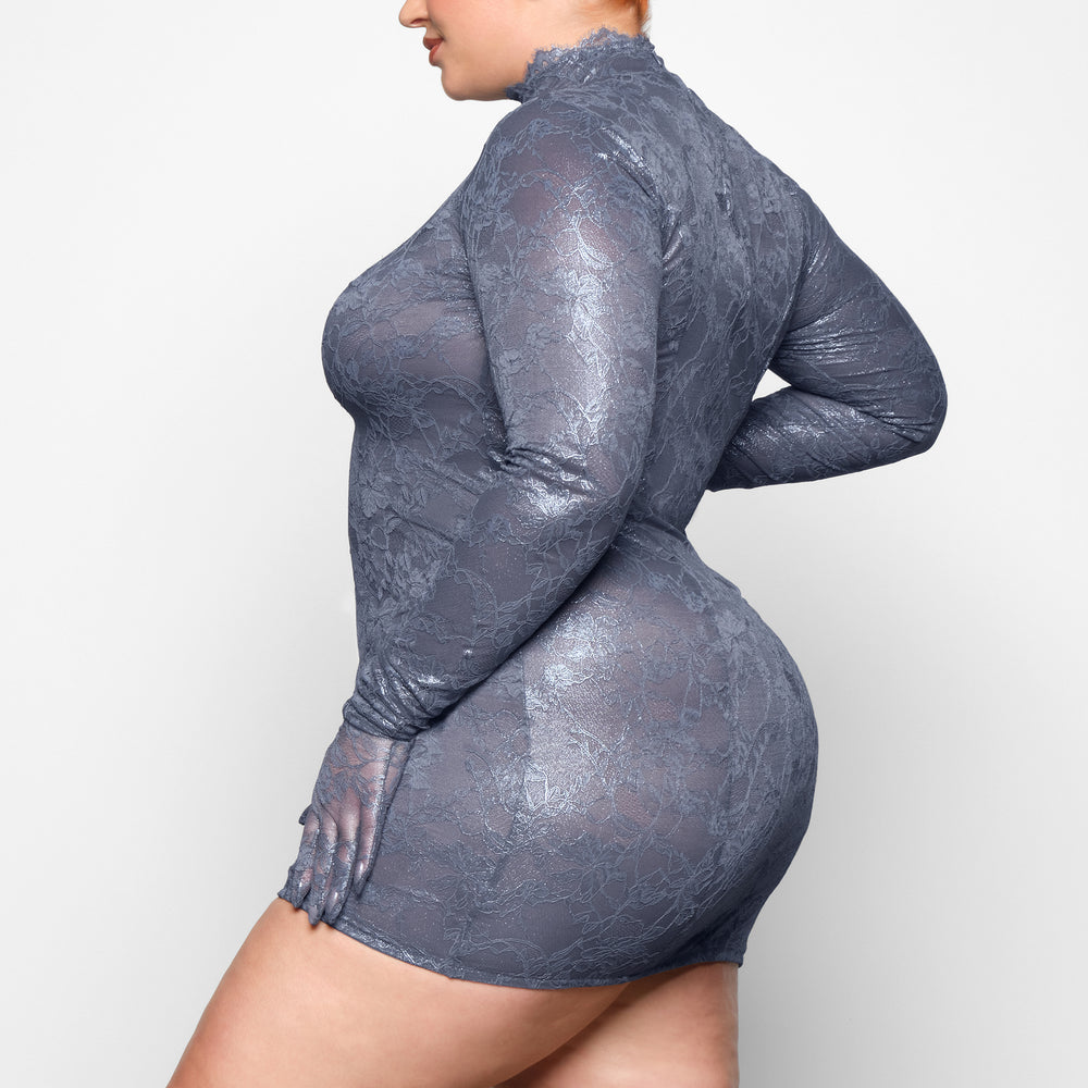 Skims LACE TURTLENECK Dress Thunder | RUG-490351
