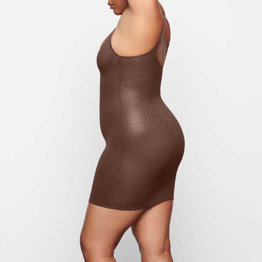 Skims LOGO MESH FOIL CAMI Dress Chocola | WKR-197036