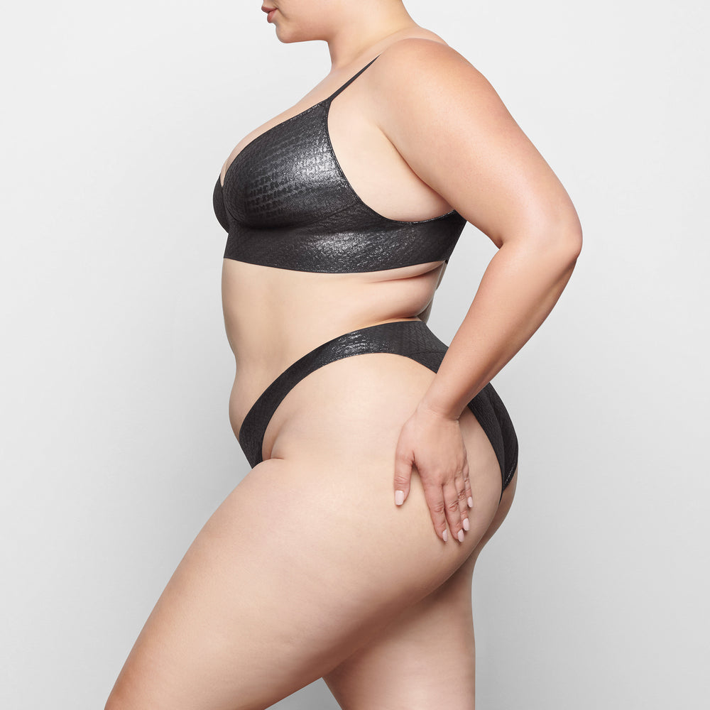 Skims LOGO MESH FOIL CHEEKY Brief Zwart | NHY-123895