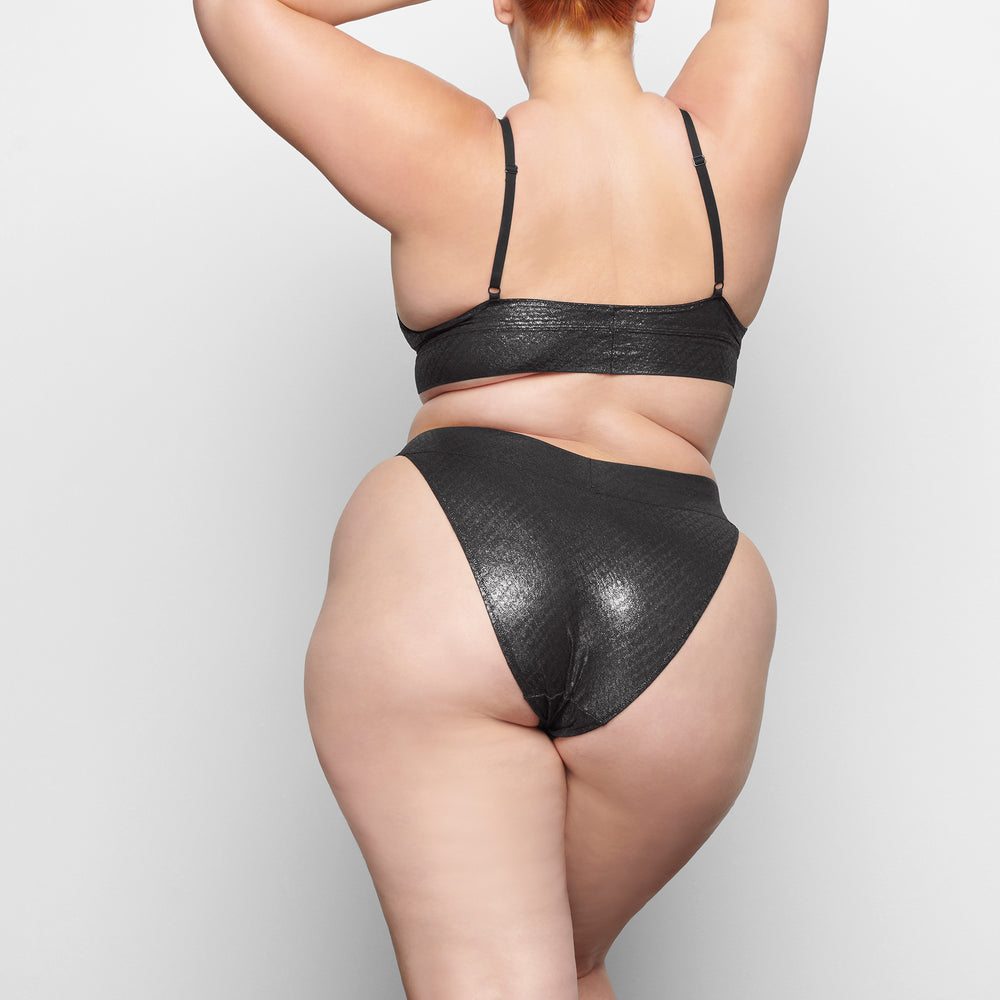 Skims LOGO MESH FOIL CHEEKY Brief Zwart | NHY-123895