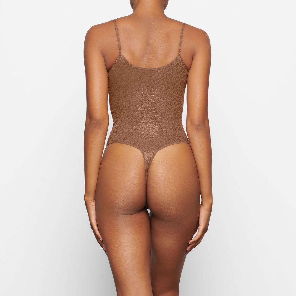 Skims LOGO MESH FOIL Cami Bodysuit Bruin | RAO-081973