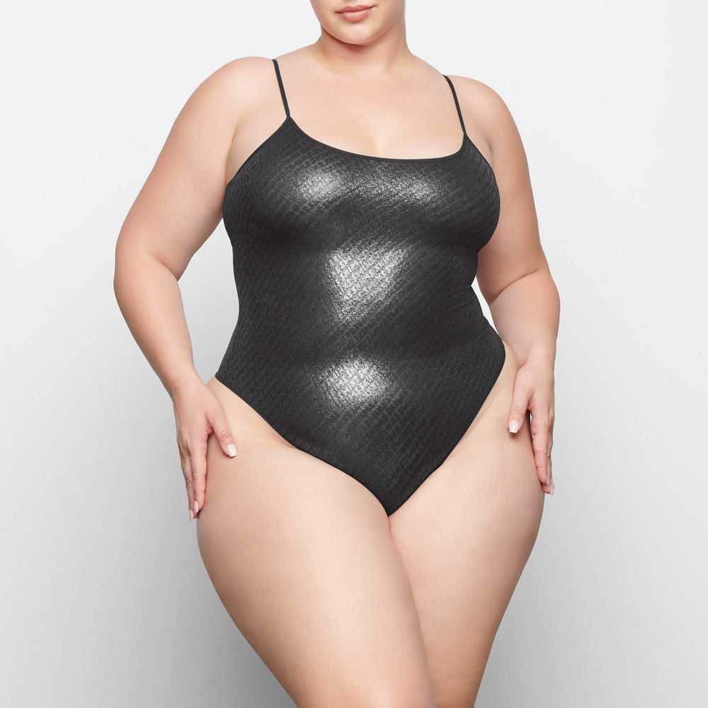 Skims LOGO MESH FOIL Cami Bodysuit Zwart | LRS-530684