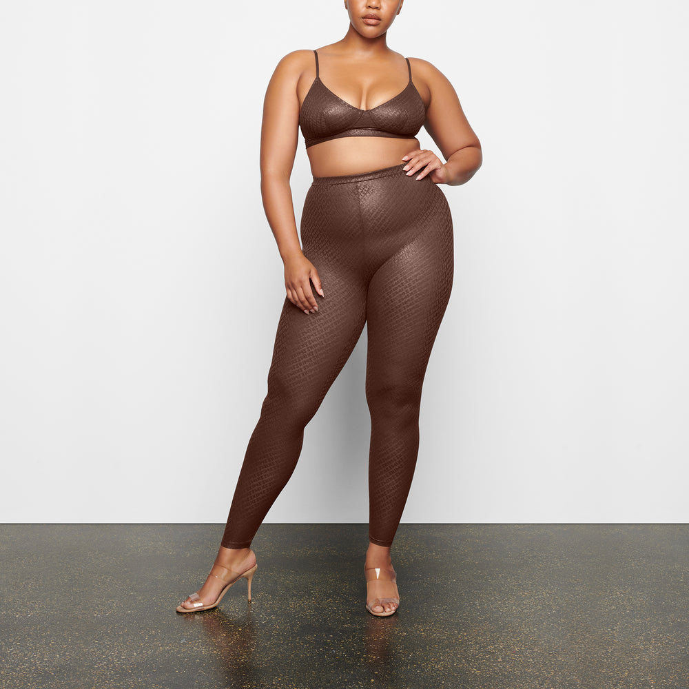 Skims LOGO MESH FOIL Leggings Chocola | CGF-025187