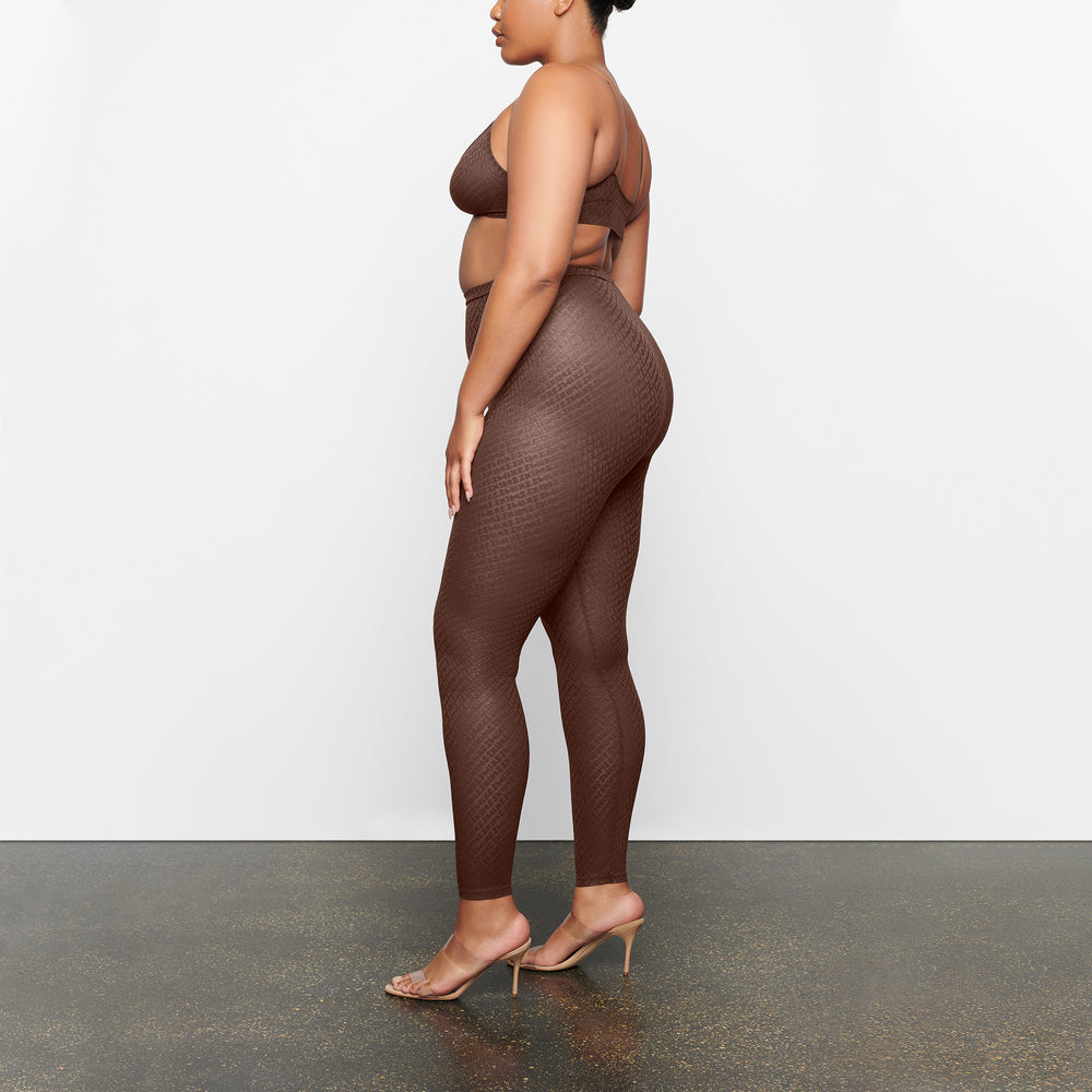Skims LOGO MESH FOIL Leggings Chocola | CGF-025187