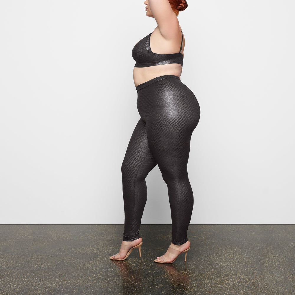 Skims LOGO MESH FOIL Leggings Zwart | WYQ-850419