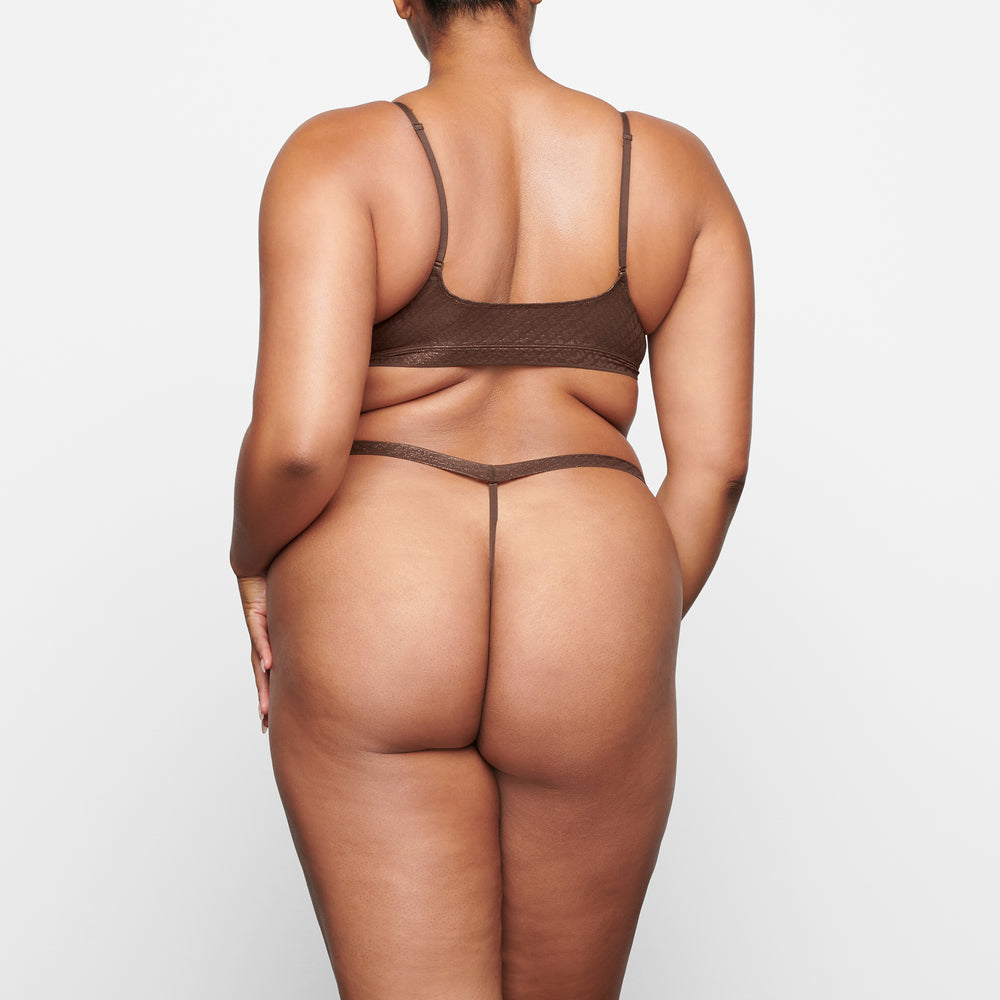 Skims LOGO MESH FOIL SKIMPY TRIANGLE Bralette Chocola | AIJ-067493
